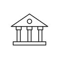 Bank line icon. University linear sign. Building with columns outline symbol. Royalty Free Stock Photo